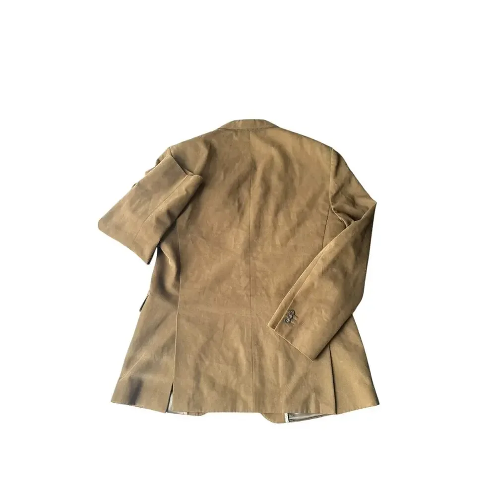 Y2K Banana Republic Modern Fit Camel Cotton Twill Blazer Sport Coat 42R 2008